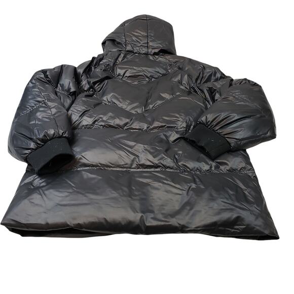 7 for all Man Kind Jacket Womens Small Hooded Puffer Black Down Coat Pockets - Picture 2 of 9